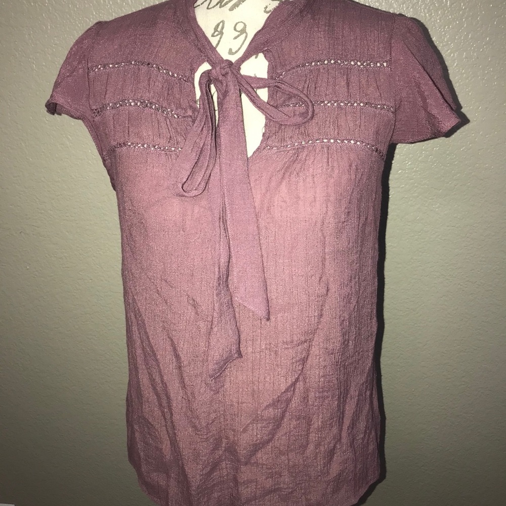 OLM lavender tank blouse w/ bow size L